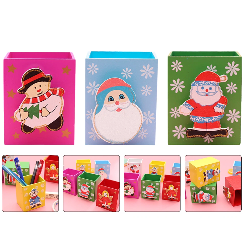 3pcs Xmas Pen Holders Lovely Cartoon Pen Organizers Xmas Gifts (Random Style)