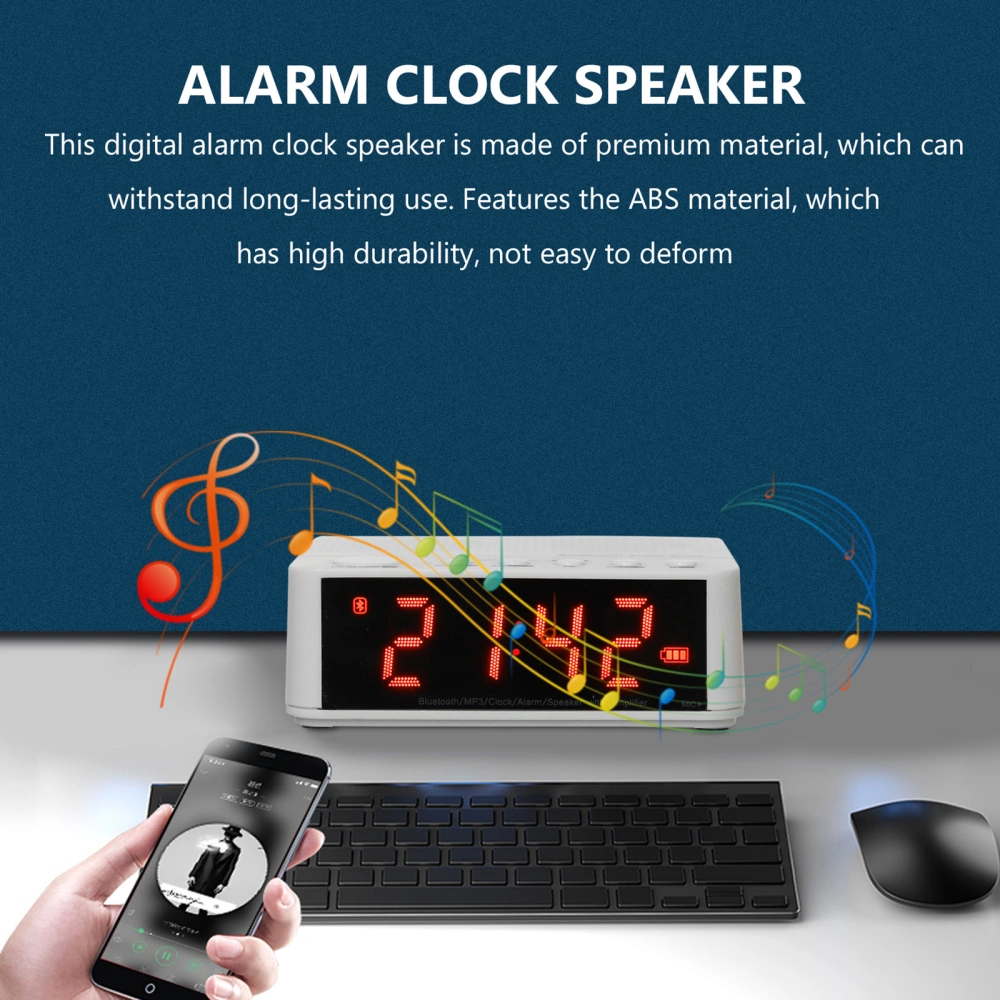 Alarm Clock Digital Display AUX IN TF Wireless Loudspeaker Subwoofer