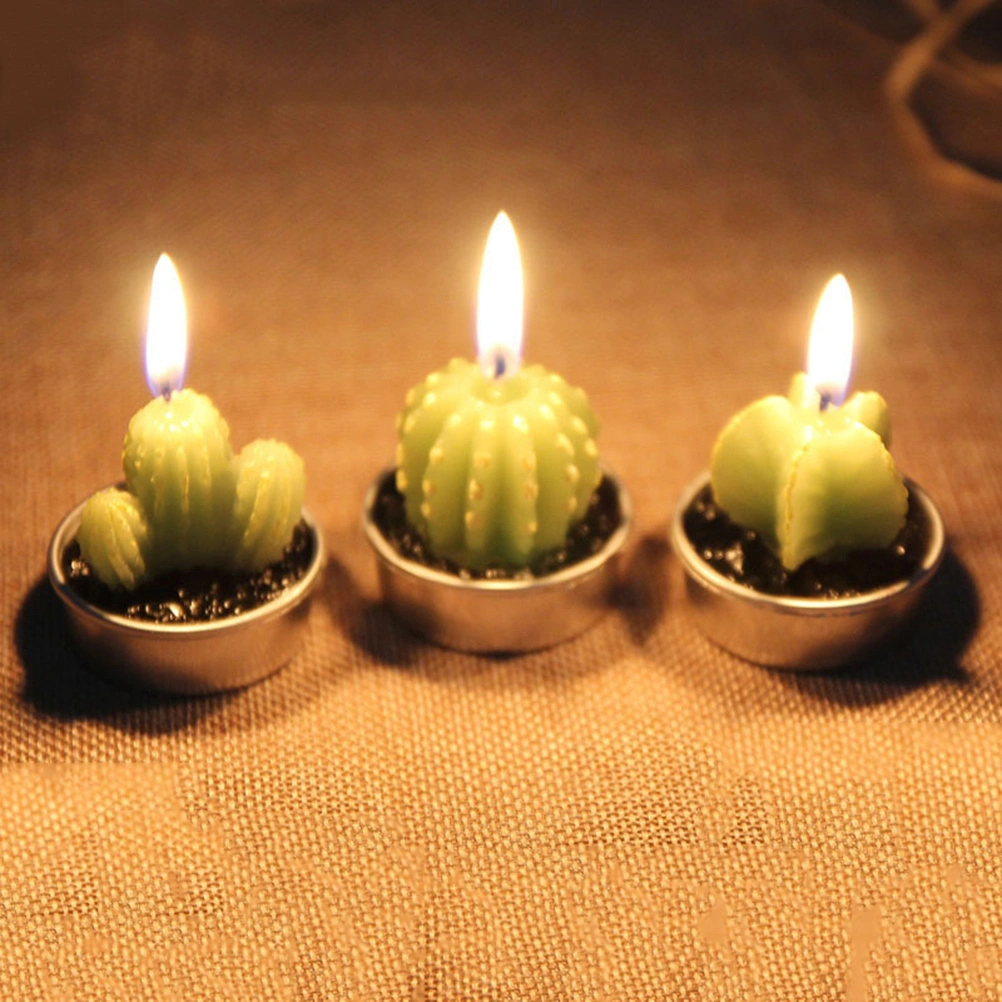Simulation Plant Candle Mini Cactus Candles Home Decor Table Tea Light Garden Decorative Candle (I32-2)