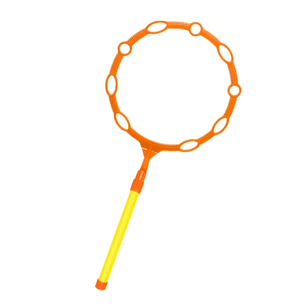 Outdoor Blowing Bubble Blower Long Removable Handle Large Bubble Ring Toys Small Circle Bubble Stick Bubble Maker Toys for Boys Girls (Orange, Random Handle Color)