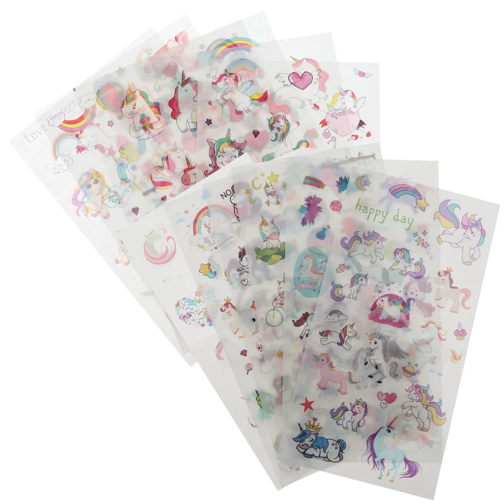 4 Sets Cartoon Unicorn Sticker Scrapbooking DIY Washi Stickers (Random Style)