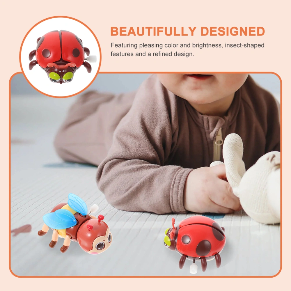 2pcs Simulation Lovely Ladybird Shape Wind Up Toys Educational Toy for Children