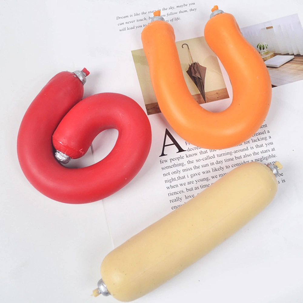 2pcs Interesting Carrot Sausage Vent Toy Decompression Toys Kids Prank Toy