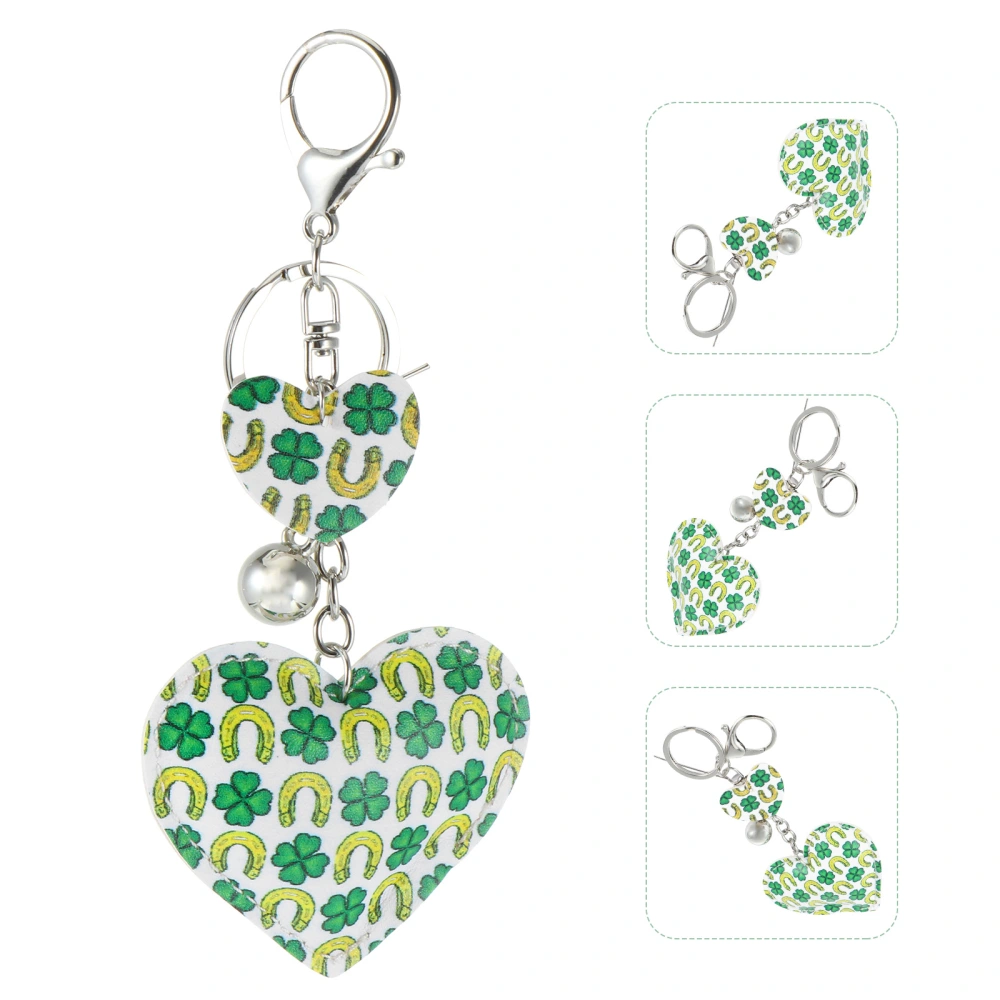 Saint Patrick's Day Keychain Premium Heart Shape Keychain Hanging Decor Keychain