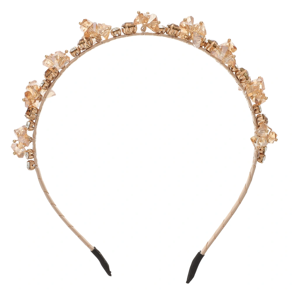 Royal Style Pearl and Rhinestones Headband Delicate Hair Headdress Party Hair Accessories (Flower)