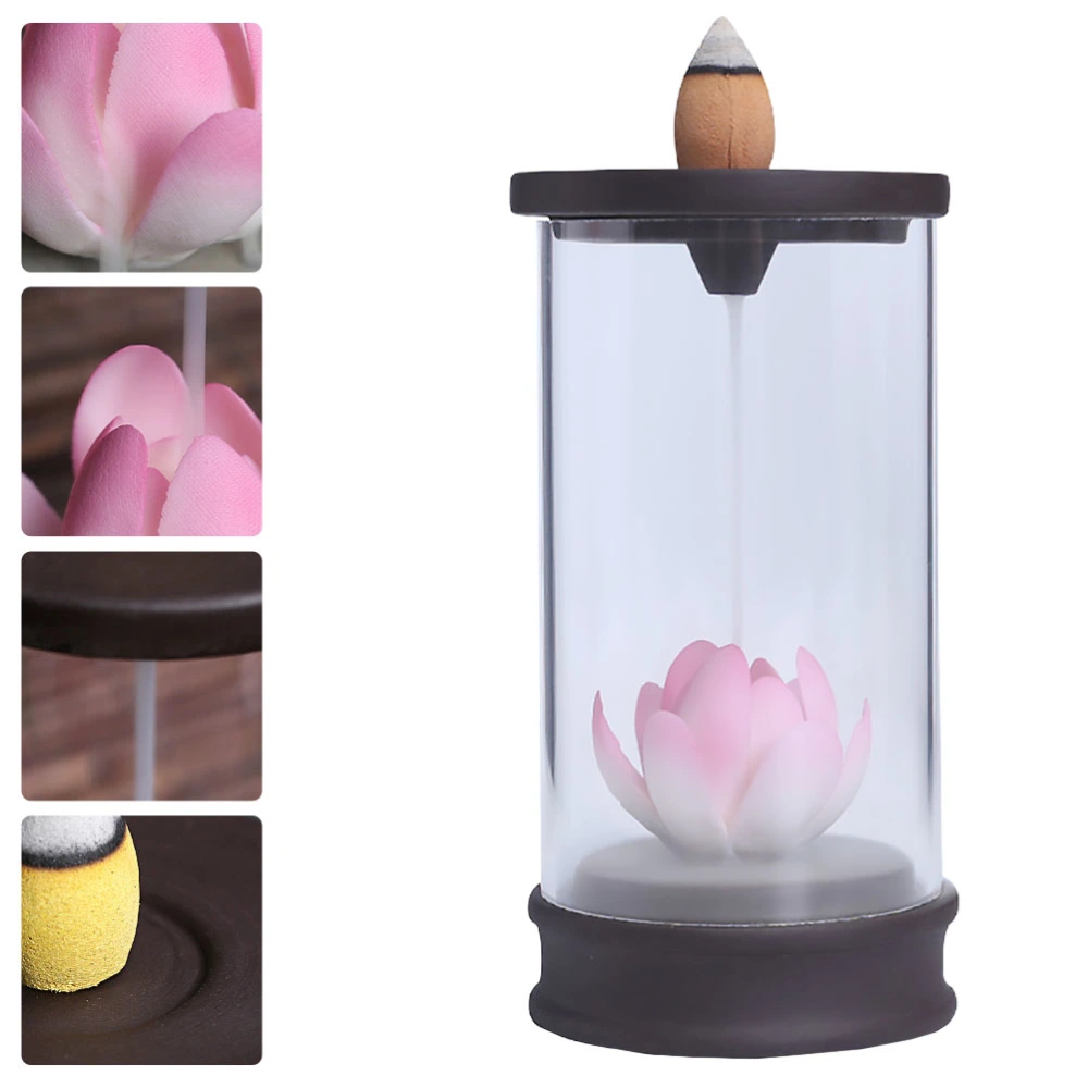 Lotus Ceramic Censer Waterfall Backflow Incense Burner Incense Cone Holder