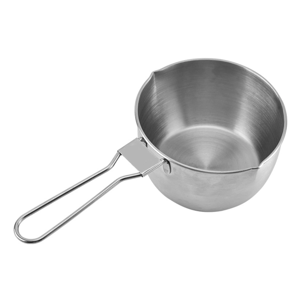 Long Handle Stew Pot Multipurpose Sauce Oil Pan Cooking Gadget (Silver)