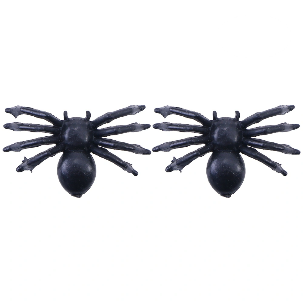 100 Pcs Plastic Black Spiders Prank Joking Funny Gadgets Horrific Decor for Halloween Parties Carnivals Costume Party (Black)