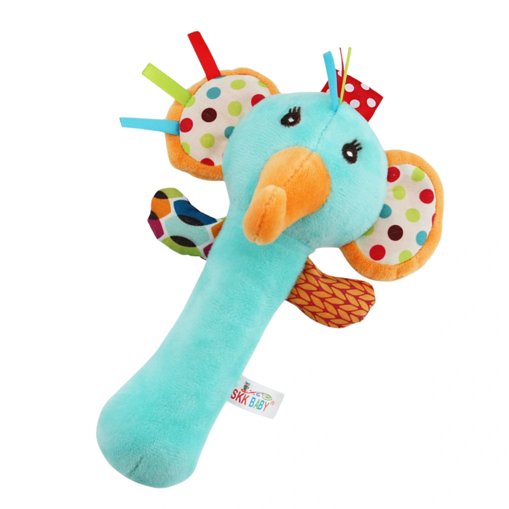 Funny Baby Hand Bell Toys Baby Bed Bell Toy Infant Comfort Hand Grab Stick Plush Baby Bell Toys (Elephant)