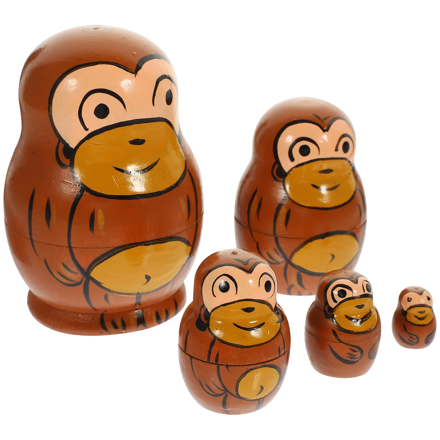 1 Set of Russian Matryoshka Dolls Monkey Stacking Dolls Lovely Cartoon Dolls Nesting Dolls for Kids