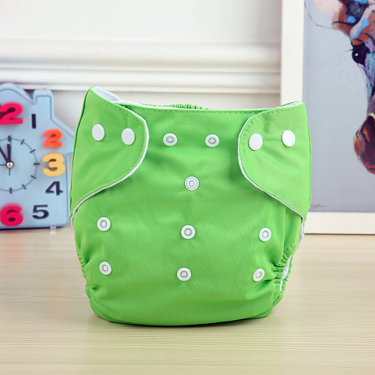 Solid Color Breathable Cloth Diaper Reusable Baby Diapers for Infant Toddler