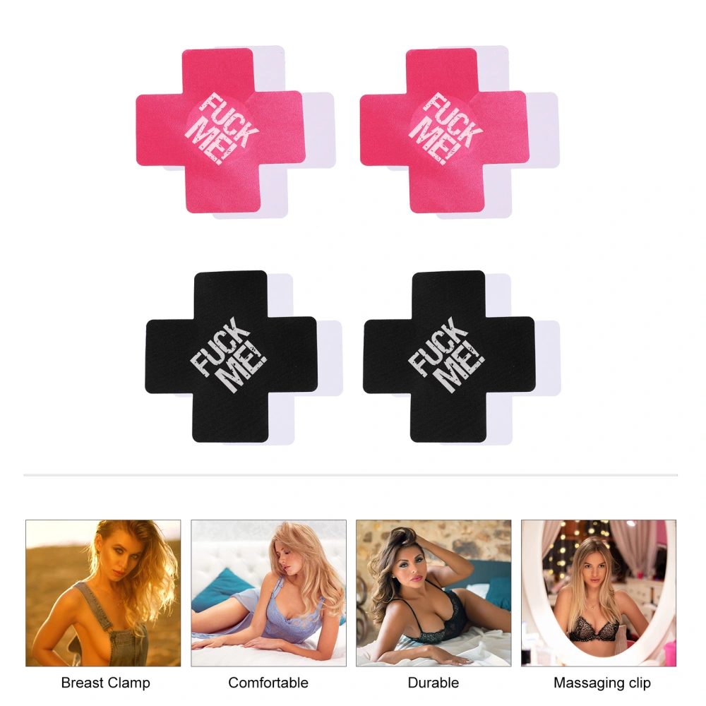 4 Pairs Luminous Nipples Chest Covers Crossed Nipples Stickers Disposable Tape