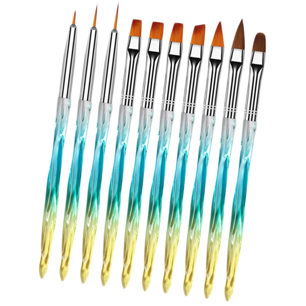 10Pcs Nail Art Pen Painting Manicure Line Drawing Colored Drawing Pen Nail Art Supplies(Gradient Blue)