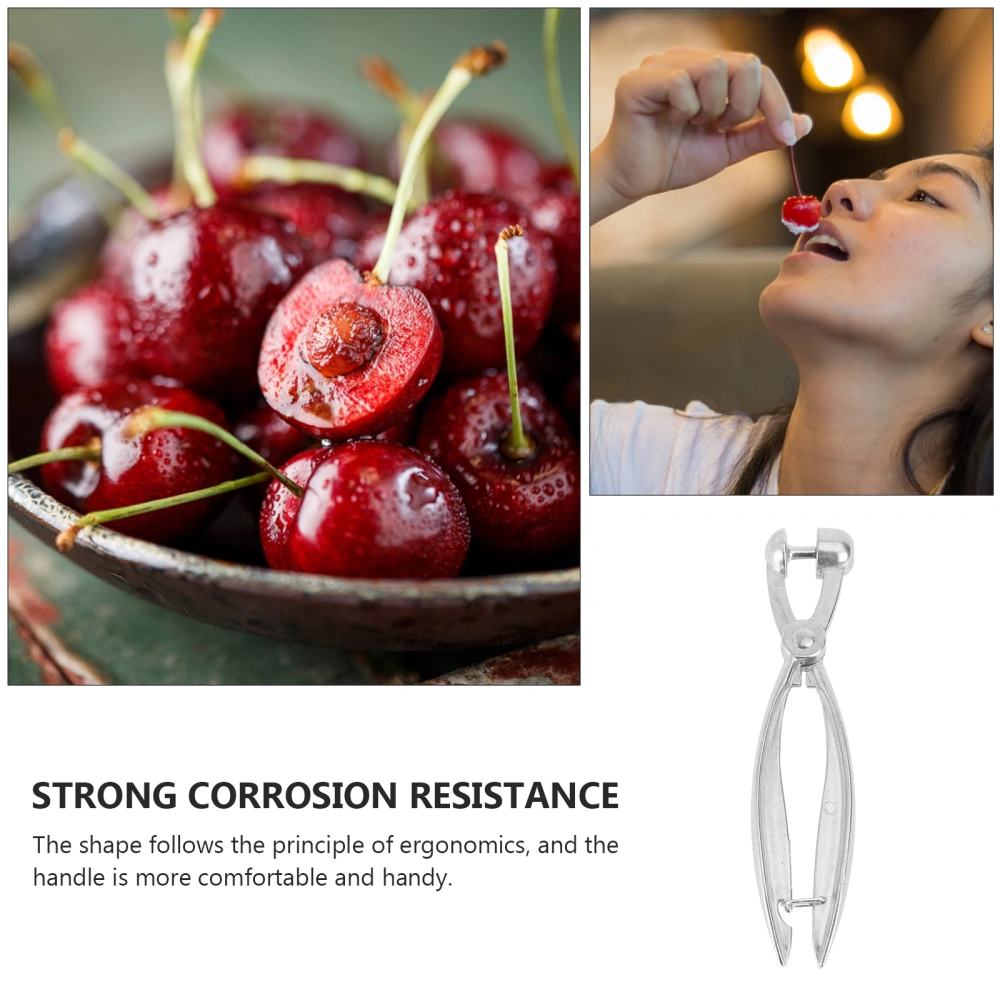 1Pc Aluminum Alloy Cherry Core Remover Simple Fruit Corer Kitchen Utensil Silver