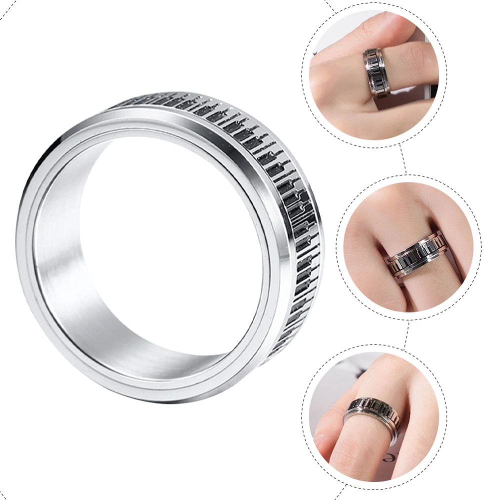 Piano Key Ring Stainless Steel Finger Ring Piano Key Jewelry Novelty Ring Decor