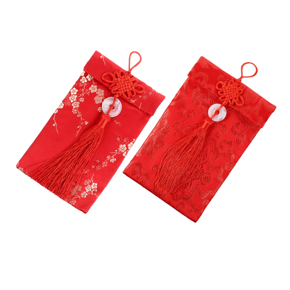 2pcs/ Set Chinese Knot Change Bags New Year Brocade Exquisite Red Envelopes