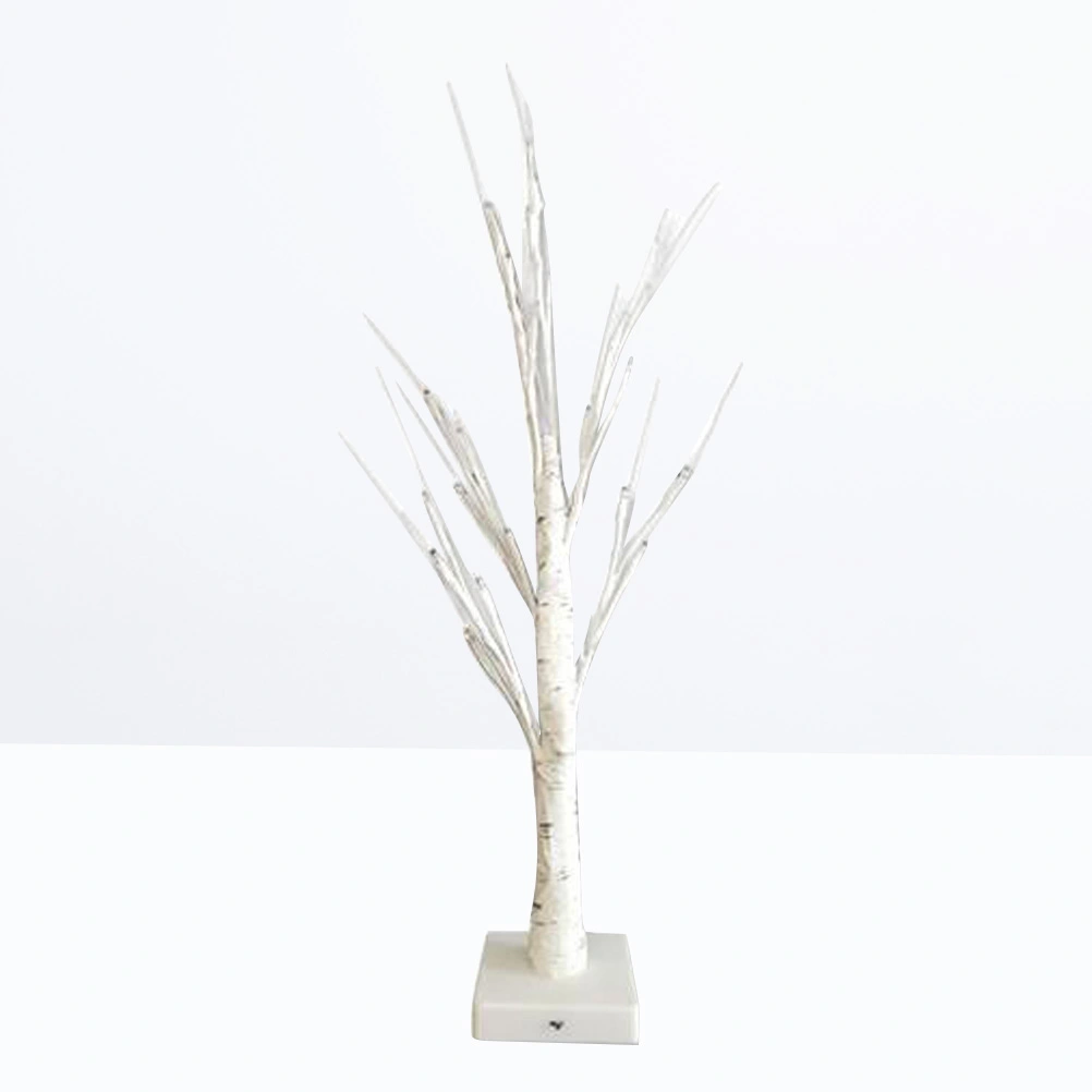 24 LEDs White Birch Decorative Lamp Glowing Twig Tree Light Night Lights for Living Room Bedroom (Battery+USB)