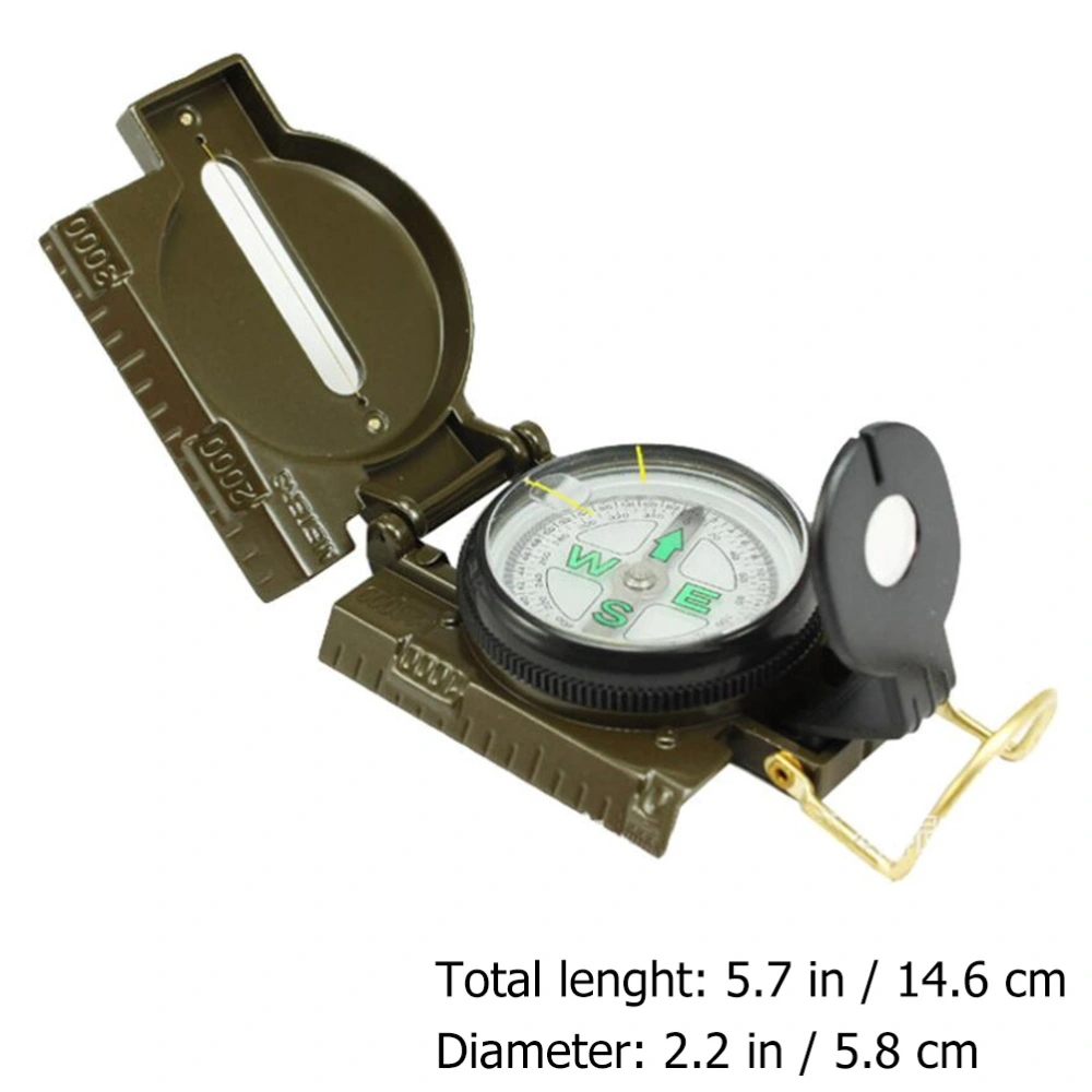 1Pc English Edition Compass Outdoor Multifunctional Equipment (Olive Green)