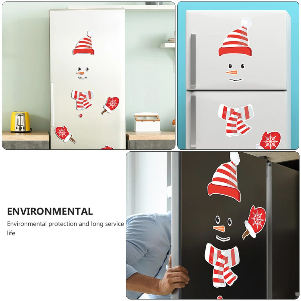 Christmas Snowman Refrigerator Sticker Adorable Fridge Magnet Sticker Decoration