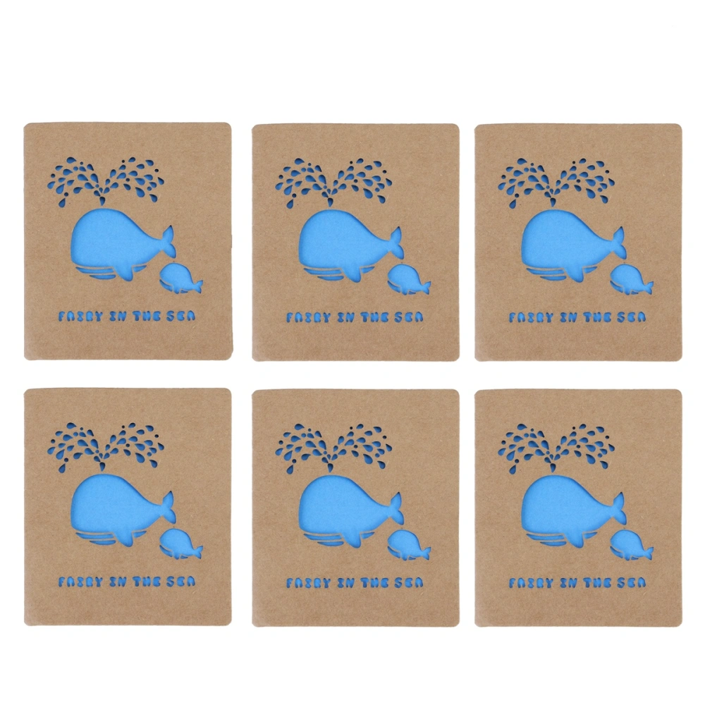 10PCS Vintage Kraft Paper Whale Hollow Out Handmade Greeting Cards For Valentine's Day Birthday Mother's Day Christmas Thanksgiving