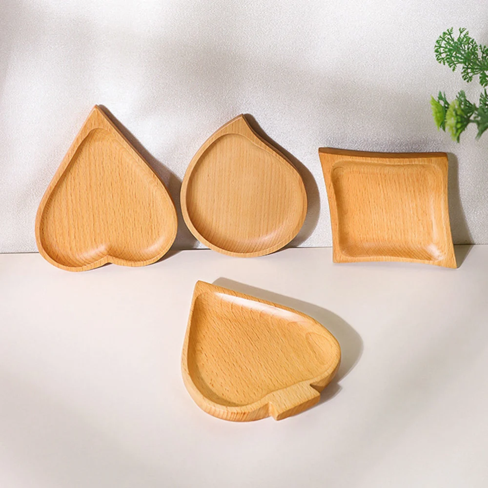 1PC Wooden Playing Graph Dipping Saucer Creative Wooden Dried Fruit Plate