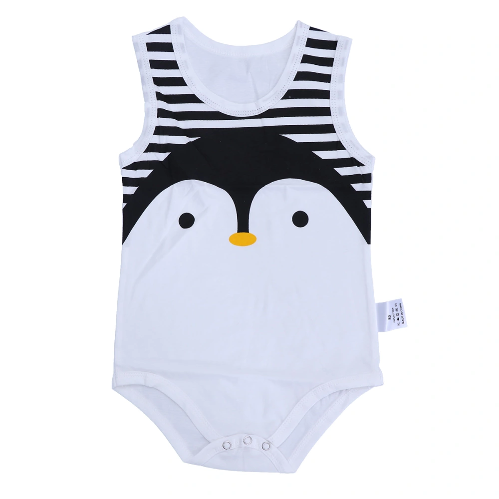 66cm Newborn baby Infant Summer Clothing Cotton Cartoon Sleeveless Climbing Clothes Jumpsuit Casual triangle Romper (Purplish Blue Fox)