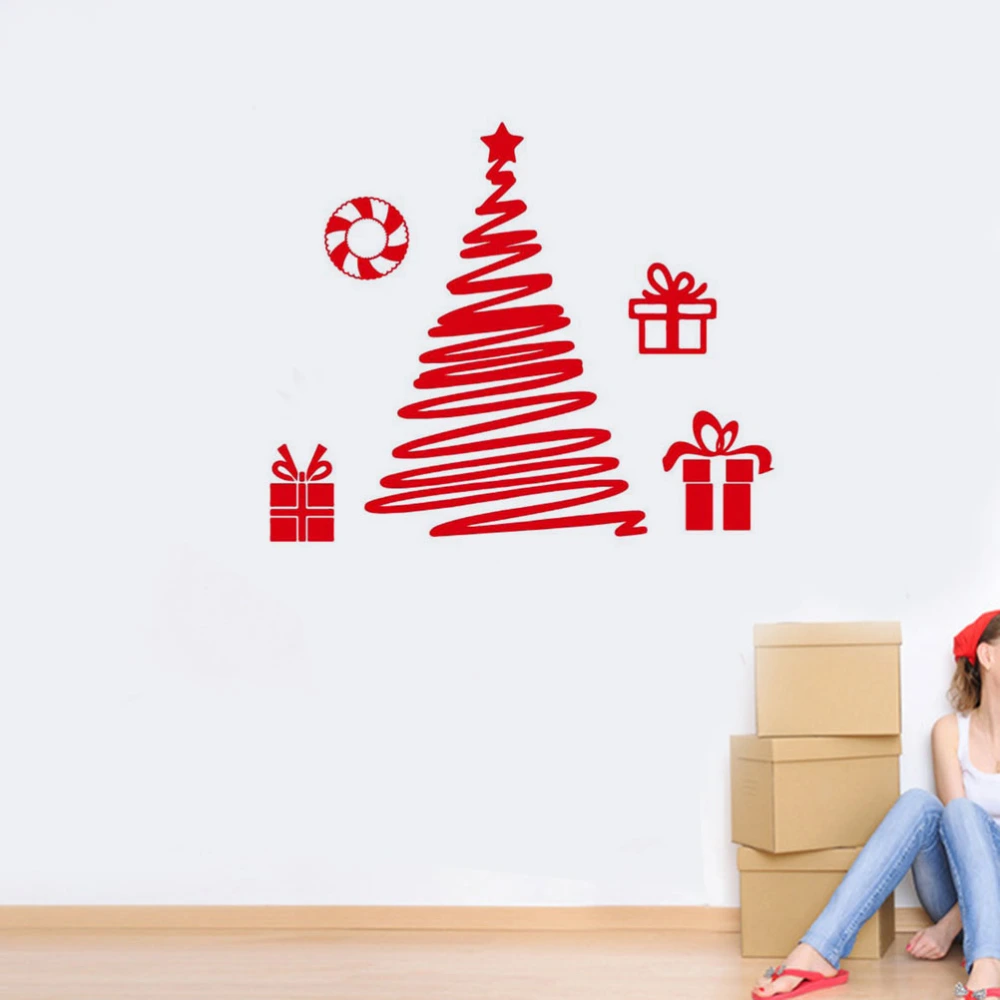 Decorative Wall Poster Removable Wallpaper Christmas Tree Background Wall Sticker