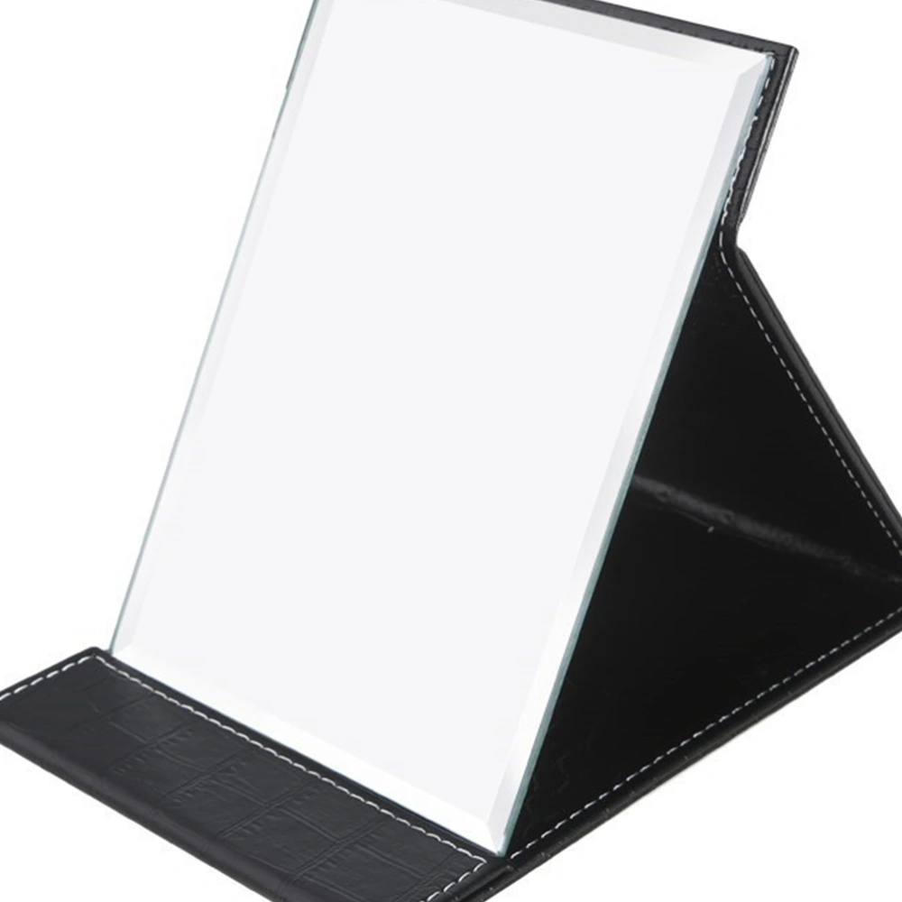 Makeup Mirror Foldable Mirror Minimalist Looking Glass Fashion Cosmetic Mirror Size M Black