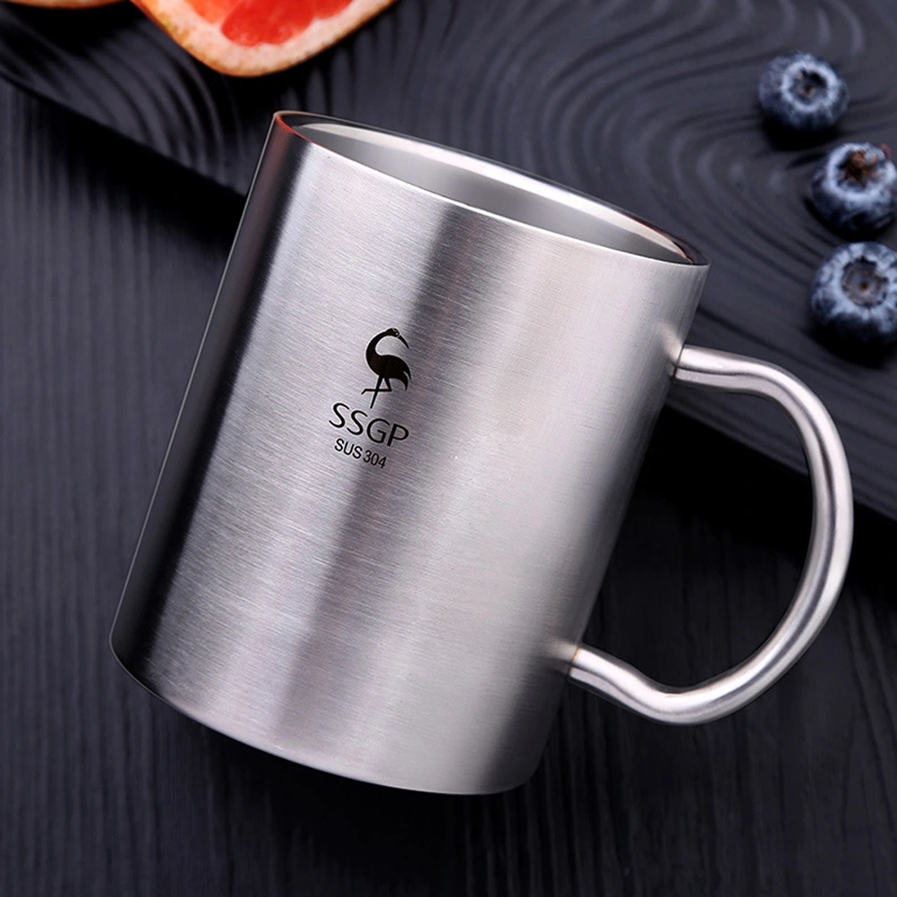 1PC Household Stainless Steel Beer Mug Cup Water Cup for Home Room Hotel (Big Size Without Lid)