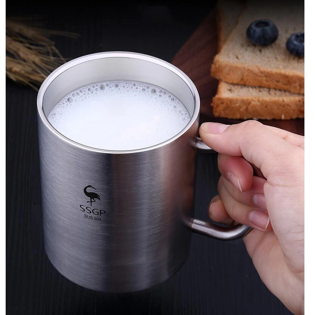 1PC Household Stainless Steel Beer Mug Cup Water Cup for Home Room Hotel (Big Size Without Lid)