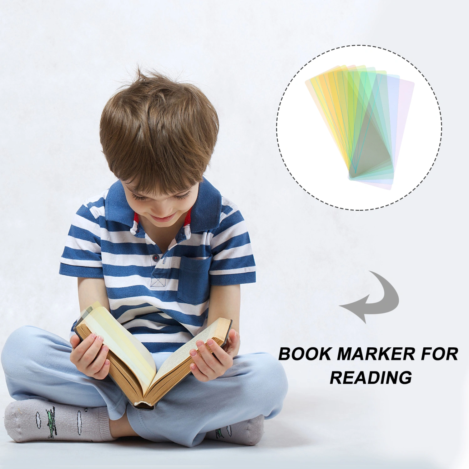 8pcs Reading Strips Guided Highlight Tracking Rulers Bookmarks Page Markers