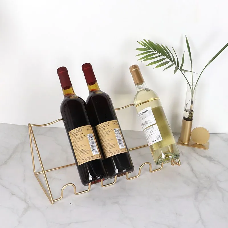 Freestanding Wine Bottle Holder Tabletop Metal Wine Bottle Display Rack Wine Cabinet Accessory