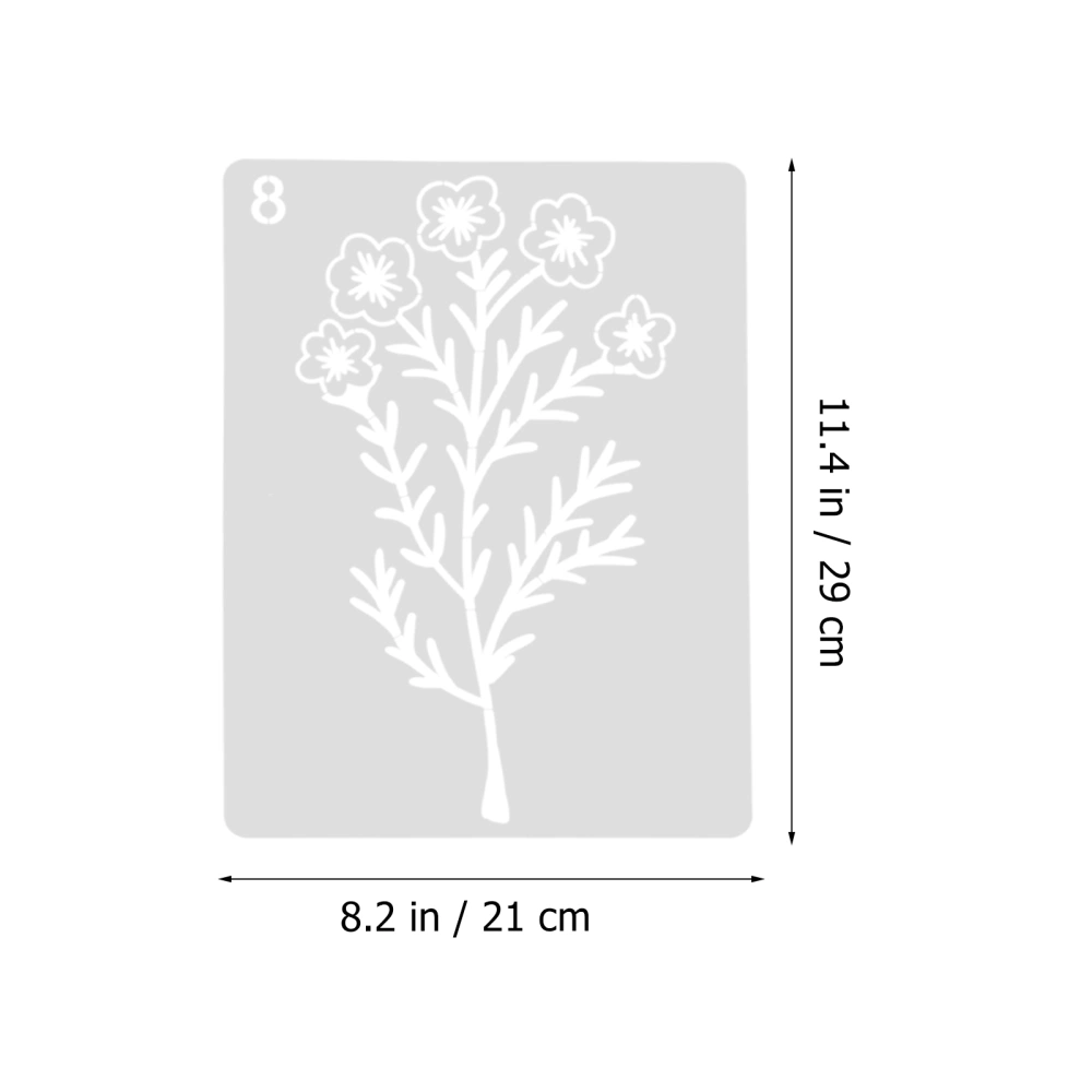 20 Sheets Painting Stencils Hollow Plant Template Plant Painting Stencil Painting Template