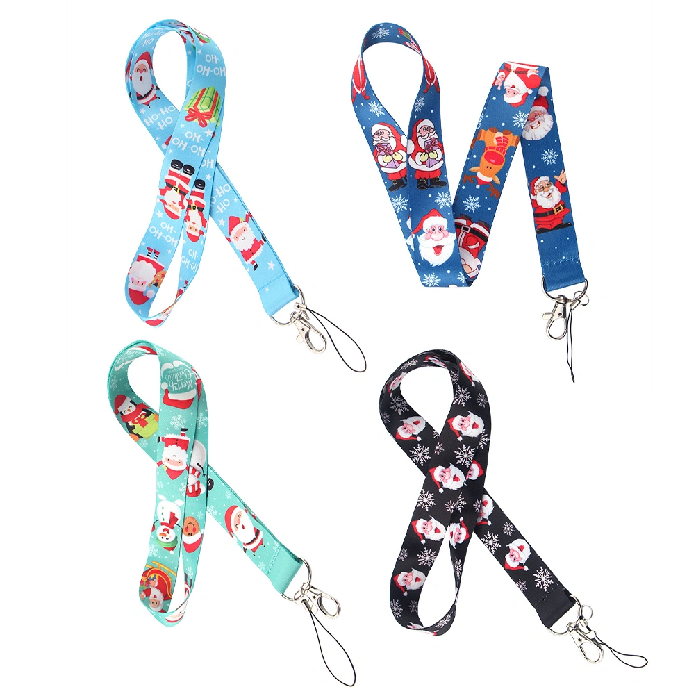 4Pcs Christmas Elements Pattern Mobile Phone Anti Theft Chain Hanging Rope
