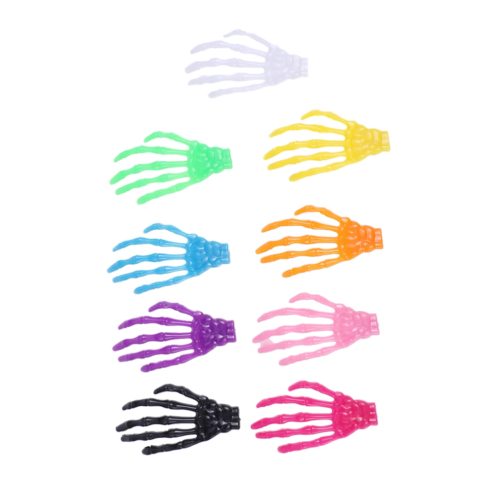 20PCS Halloween Decoration Accessories Bone Hand Style Resin Plastic Hairpin Accessories Mixed Color