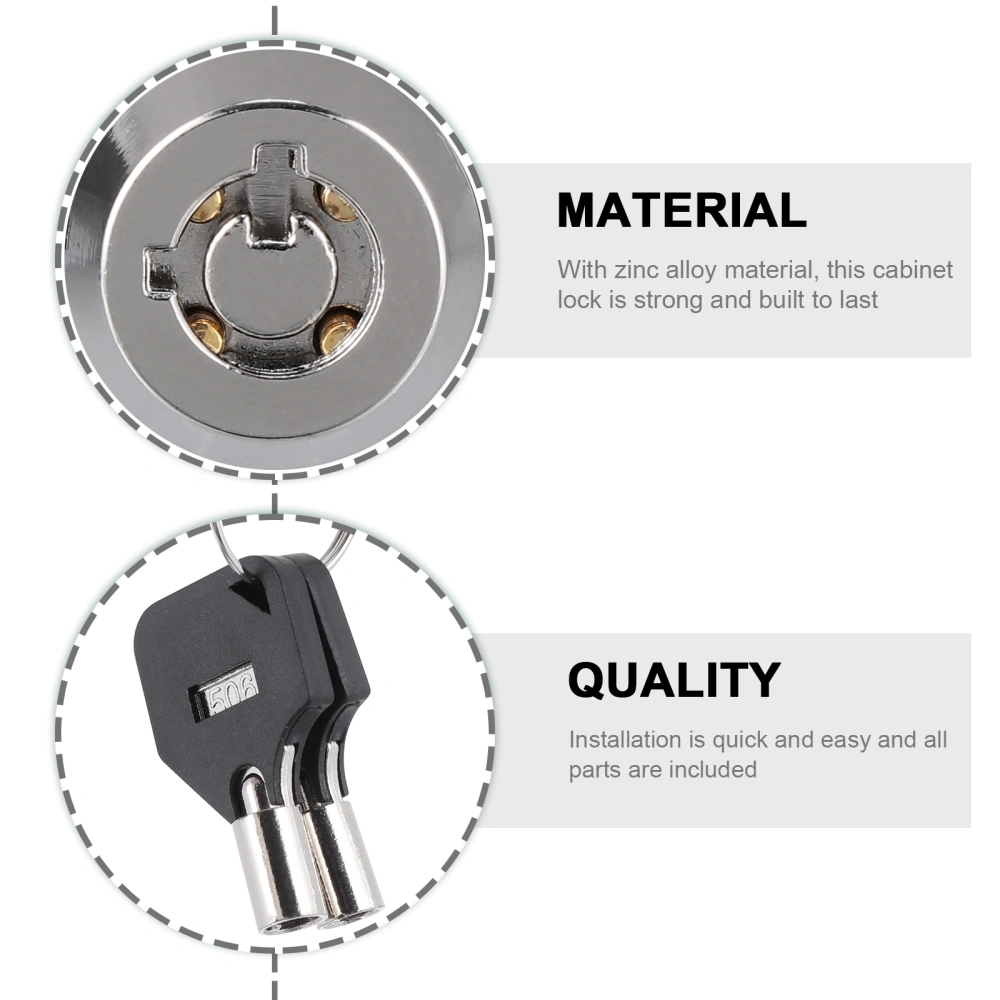 1 Set Security Cabinet Locks Tubular Cam Locks Safebox Lock Zinc Alloy Lock