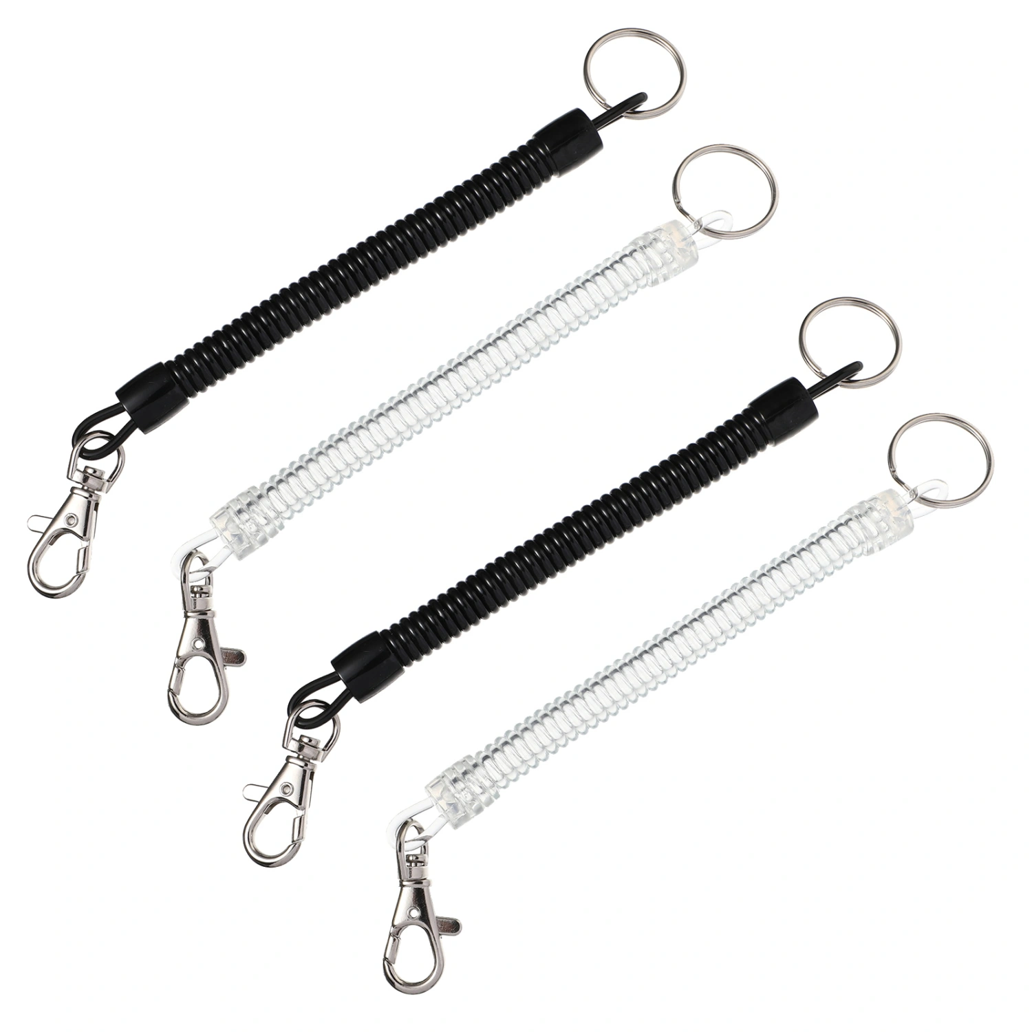 4pcs Retractable Spring Coil Keychain Lanyards Anti-lost Keys Phone Lanyards