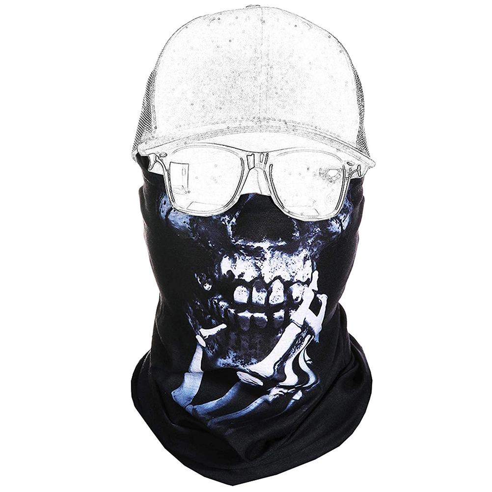 1pc Ski Motor Bandana Motorcycle Face Mask Skull For Motorcycle Riding Scarf Women Men Scarves Scary Windproof Face Scarf (leo-098 50cm)