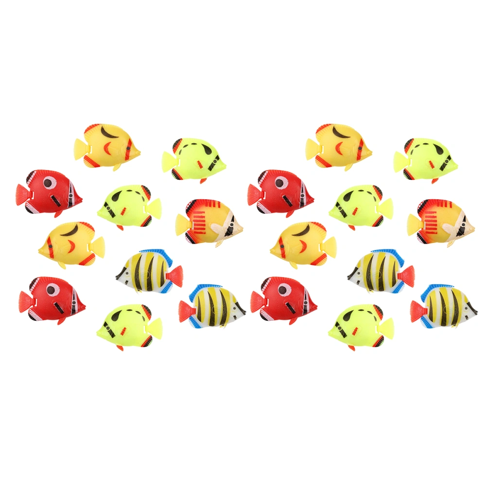 20PCS Lifelike Plastic Artificial Moving Floating Fish Ornament Decorations for Aquarium Fish Tank Home (Random Style)