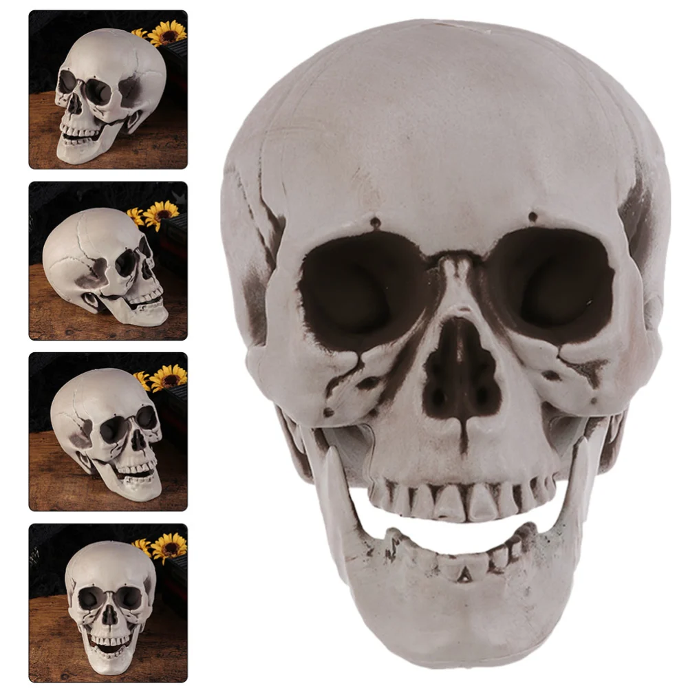 2 Pcs Halloween Artificial Skull Scared Skull Ornament Ghost House Props Party Supplies