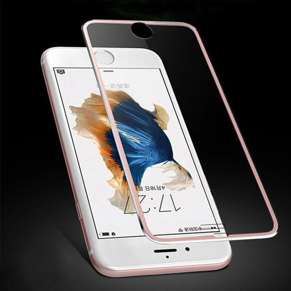 Titanium Alloy Full Screen Coverage Tempered Glass Phone Screen Protector for 4.7 Inch iPhone 8 / iPhone 7 (Rose Gold)