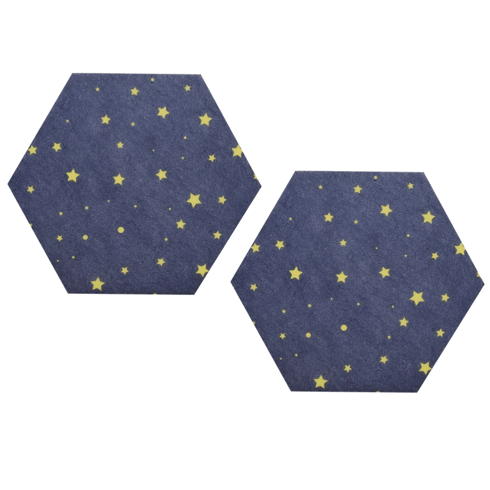 2Pcs Starry Hexagon Felt Board Decors Wall Message Board DIY Bulletin Board