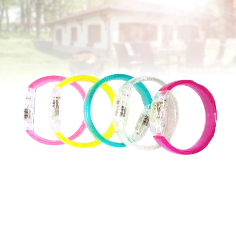 5pcs Luminous Bracelet LED Colorful Flash Bracelet Toy Concert Glowing Bracelet Wristbands for Concerts Use and Party Supplies(Random Color-Bracelet Appearance)