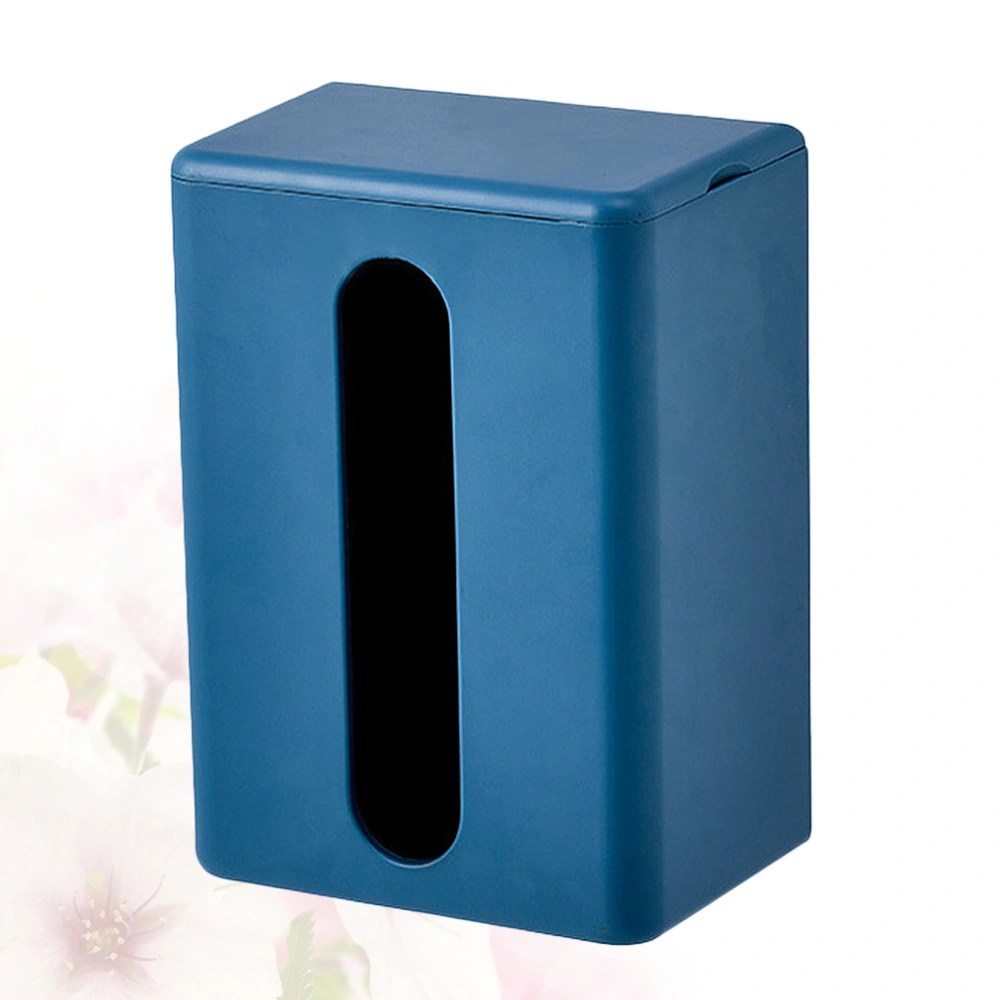 Punch Free Tissue Box Wall-Mounted Tissue Case Traceless Tissue Holder Napkin Container Dark Blue