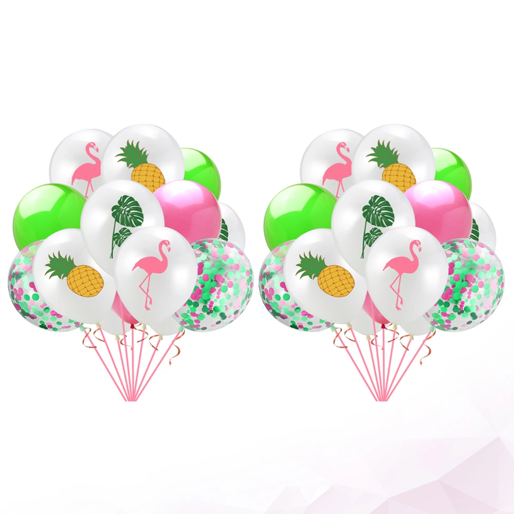 30pcs Flamingo Ballon Pineapple Ballon Decor Turtle Leaf Balloon Hawaiian Layout for Gathring Party Home Festivel (6 Pineapple + 6 Flamingo + 6 Turtle Leaf + 4 Green Ball + 4 Pink Ball + 4 Pink Green Sequin Ball)