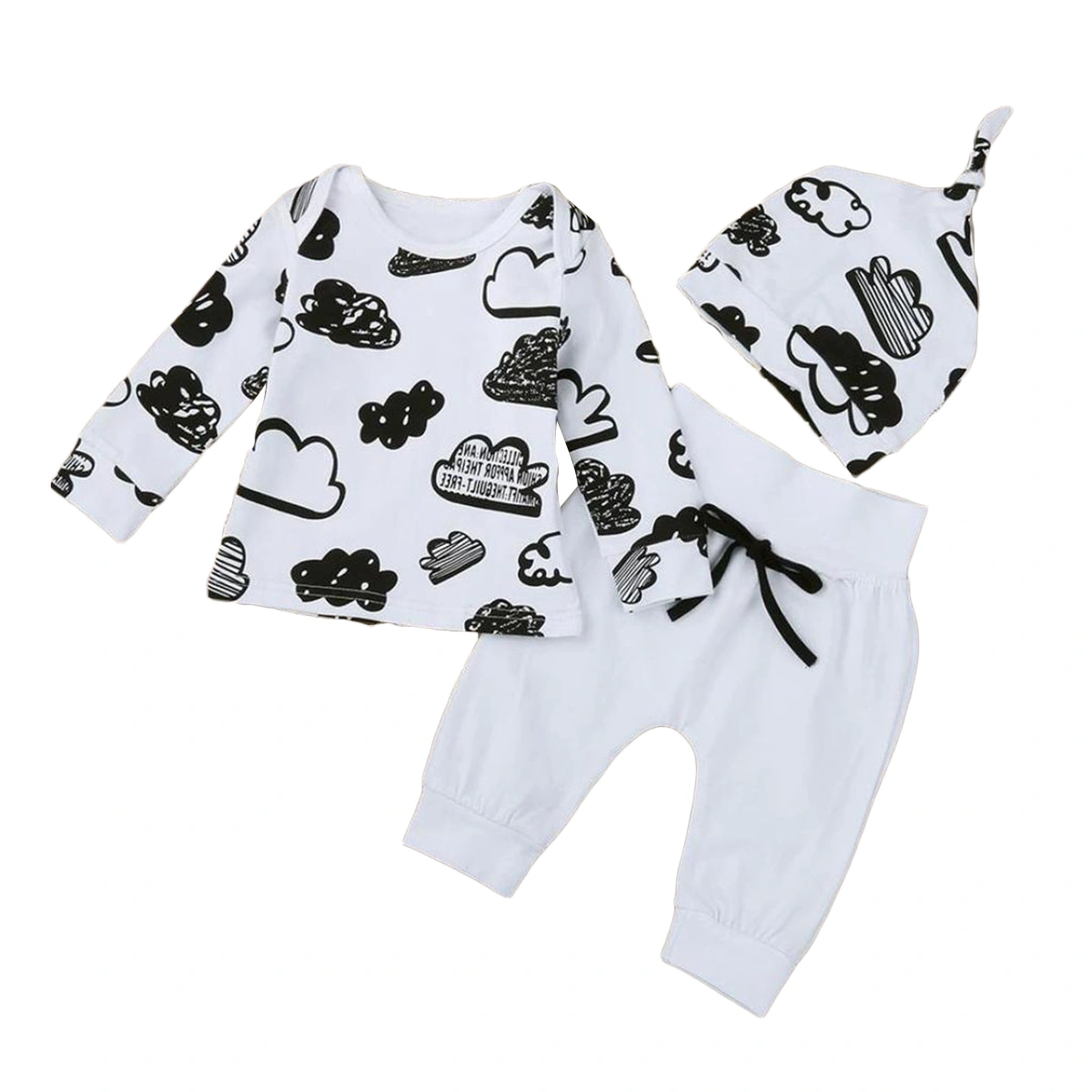 Newborn Infant Baby Girl Boy Clouds Printed T Shirt Tops and Pants Outfits Clothes Set (70CM)