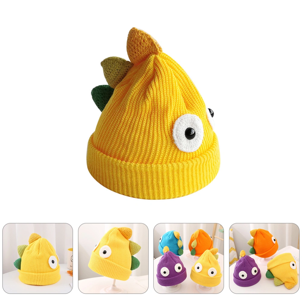 1pc Winter Cartoon Dinosaur Design Knitted Hat Creative Thicken Woolen Hat