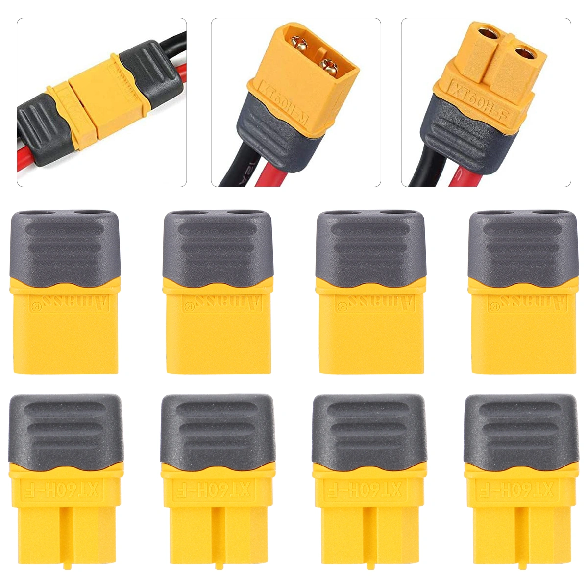 10 Pairs Male Female Bullet Connectors Power Plugs with Sheath for Lipo Battery