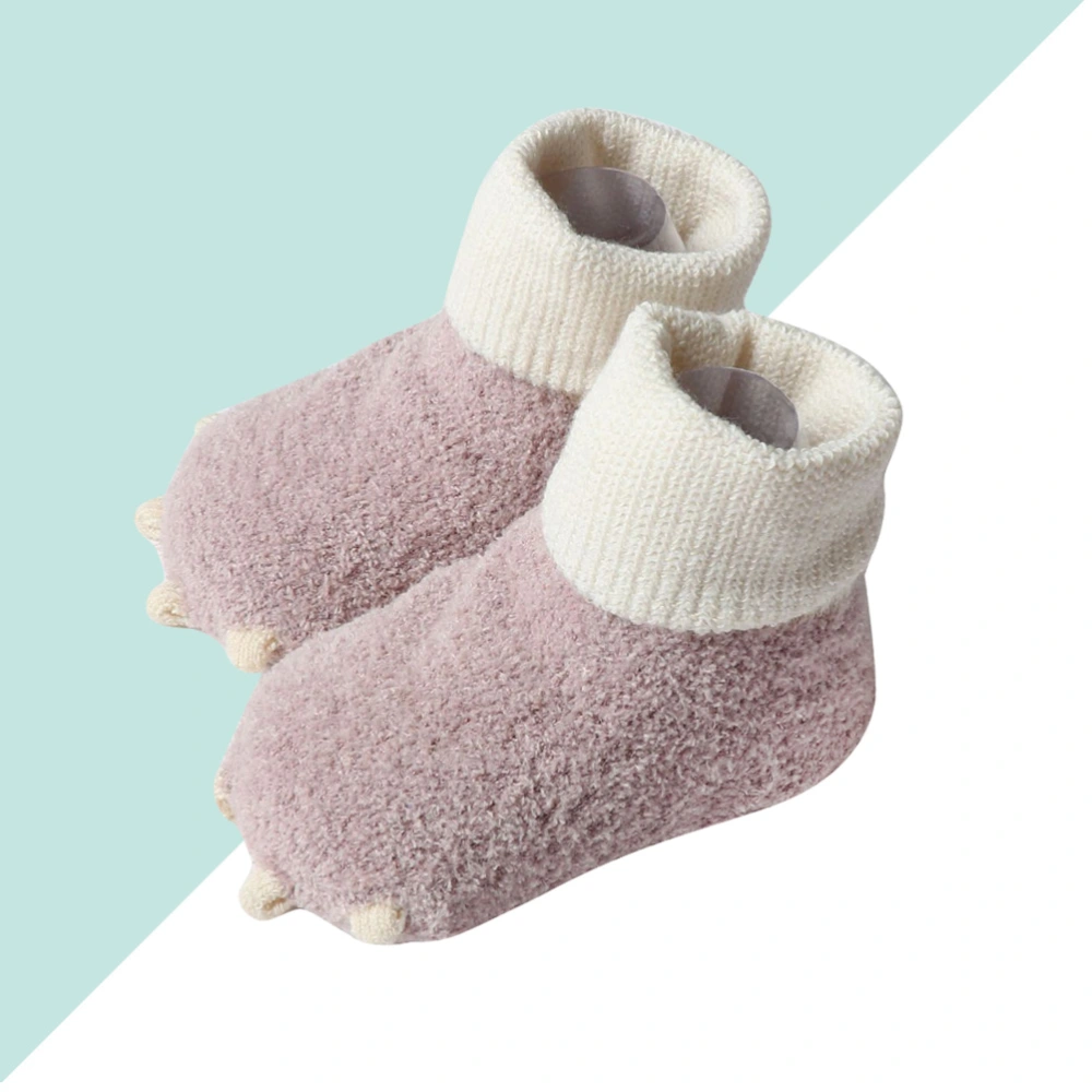 1 Pair Baby Infant Winter Socks Warm Winter Comfortable for Baby Infant Wearing (Light Purple M 9.5cm (Sole Stocking Long）