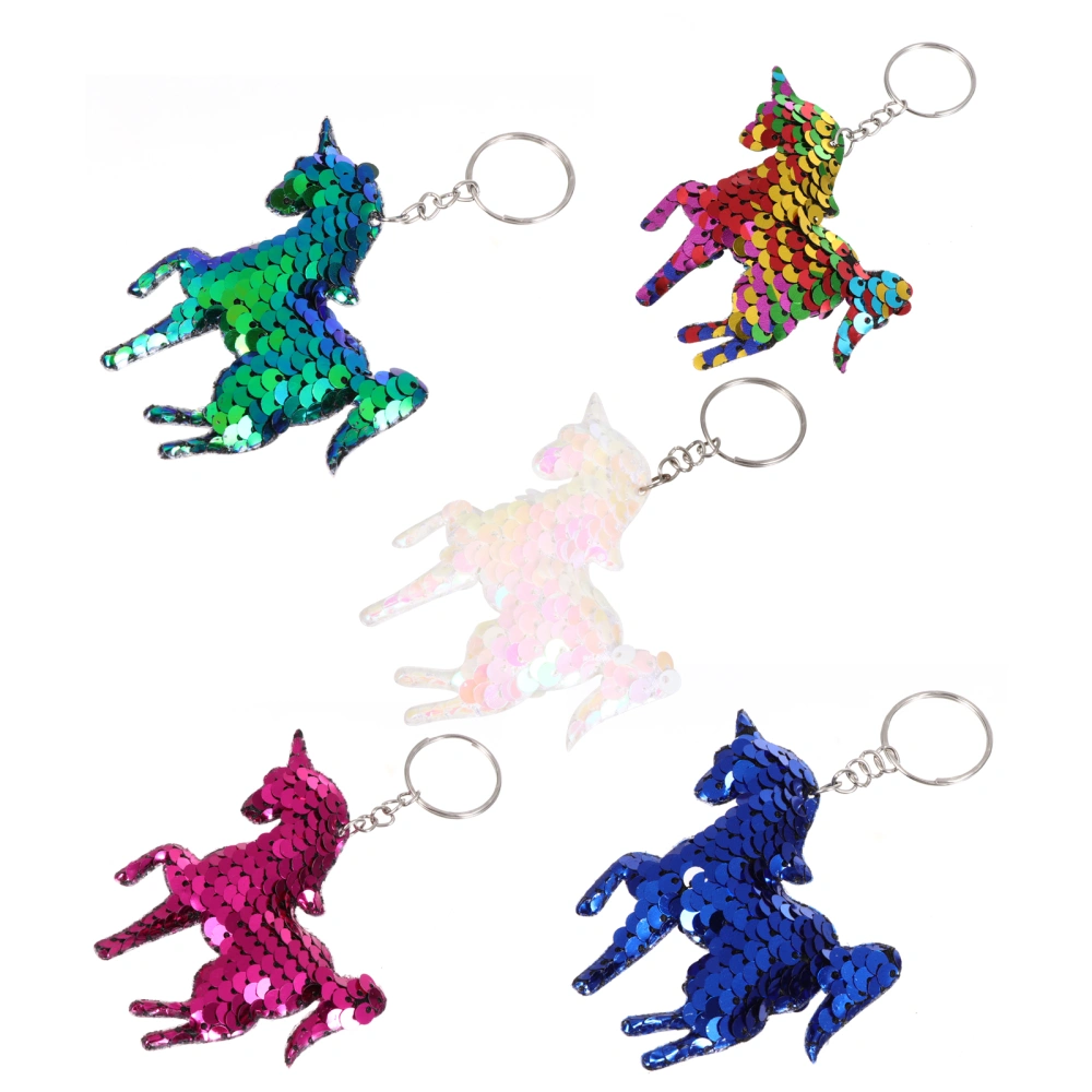 10 Pcs Creative Key Rings Sequined Key Chains Backpack Hanging Pendants